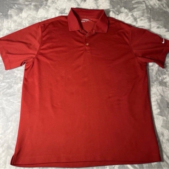 Nike Other - NIke Golf Shirt Men’s Size XL Dri Fit Vented Polo Burgundy Maroon Short Sleeve